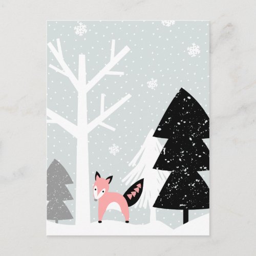 Winter Forest Scene Postcard