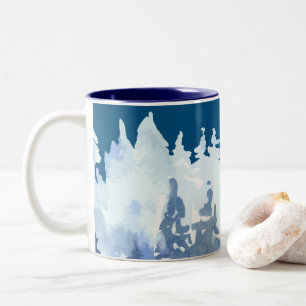 Winter Forest Scene Two-Tone Coffee Mug