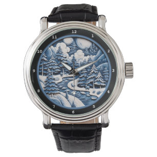 Winter Forest Scene with Wildlife Beauty Watch