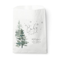 Winter Forest Silver It's Cold Outside Baby Shower Favor Bag