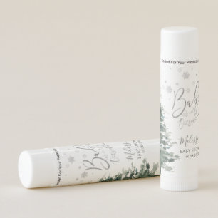 Winter Forest Silver It's Cold Outside Baby Shower Lip Balm