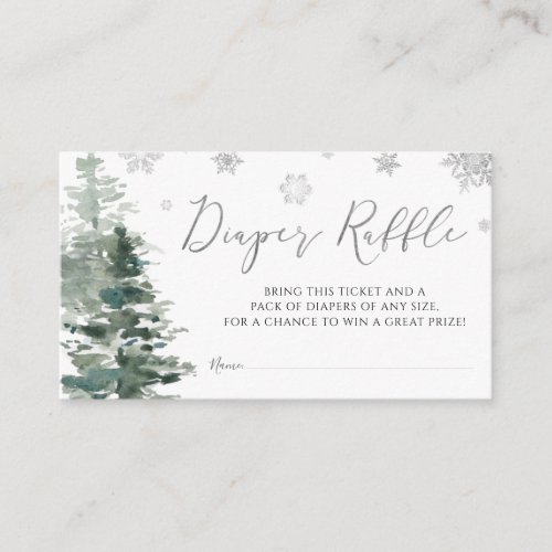 Winter Forest Silver Its Cold Outside Diaper Enclosure Card