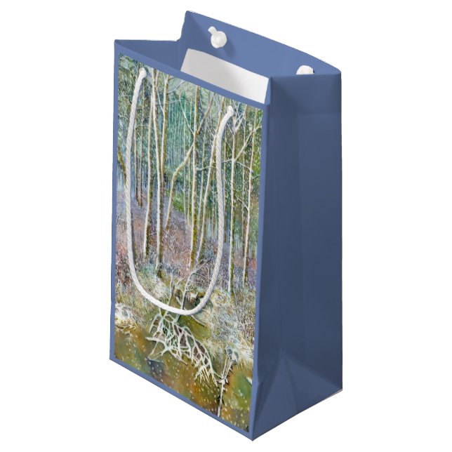 winter forest small gift bag (Front Angled)