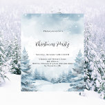 Winter forest snow Christmas Party Invitation<br><div class="desc">Watercolored winter forest with snow as background. Christmas Party written with modern and trendy large hand lettered style script. Personalize and add your party information. 

1 sheet = 1 invitation printed edge to edge.</div>