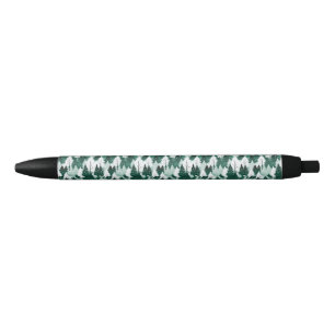 Winter Forest Snow Scene Trees Patterned Christmas Pen