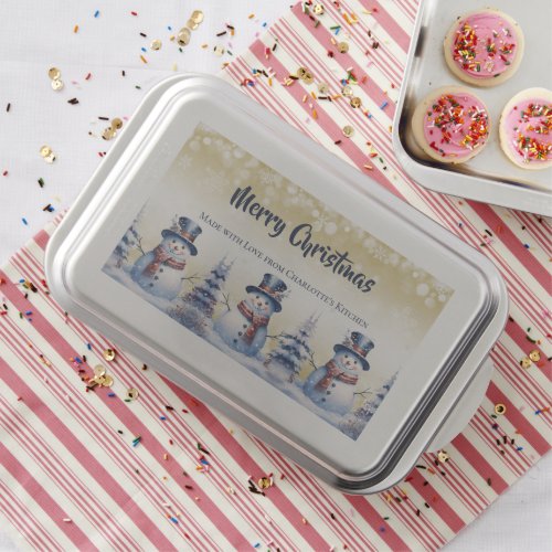 Winter Forest Snowman Christmas  Gold Cake Pan