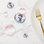 Winter Forest Snowman Christmas | Pink Confetti<br><div class="desc">Decorate tables and counter spaces for a family get together or holiday parties with Pink Winter Forest Snowman Christmas Table Confetti. Confetti design features a cute snowman in a top hat and scarf standing in a winter forest scene with falling snow. Additional gift and holiday items available with this design...</div>