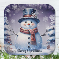 Winter Forest Snowman Christmas | Purple