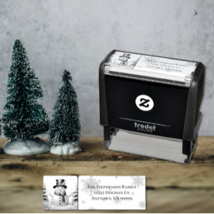 Winter Forest Snowman Christmas Self-inking Stamp