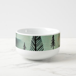Winter forest soup mug