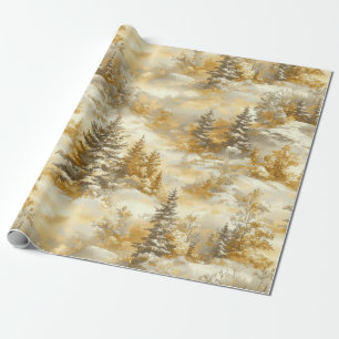 Winter Forest Toile de Jouy Pattern (1) Wrapping Paper