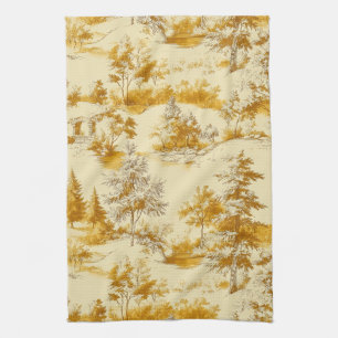 Winter Forest Toile de Jouy Pattern (3) Kitchen Towel