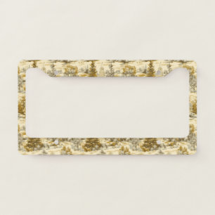 Winter Forest Toile de Jouy Pattern (4) License Plate Frame