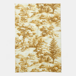 Winter Forest Toile de Jouy Pattern (5) Kitchen Towel