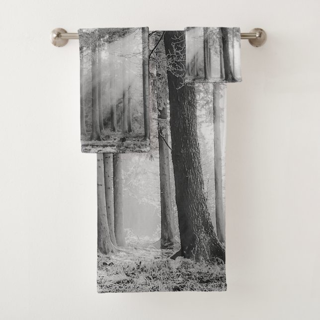 Winter forest trees #10 bath towel set (Insitu)
