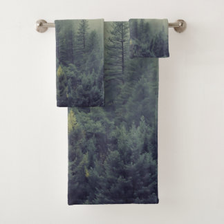 Winter forest trees #5 bath towel set