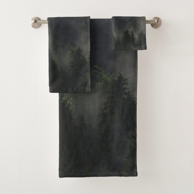 Winter forest trees #6 bath towel set (Insitu)