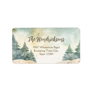Winter Forest Trees Christmas Address Labels