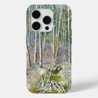 winter forest Watercolor iPhone 15 Pro Case
