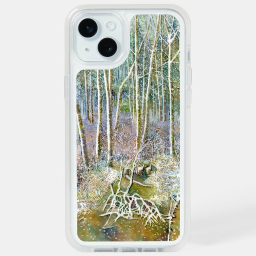 winter forest Watercolor iPhone 15 Plus Case