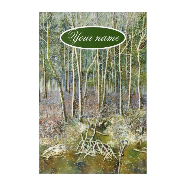 winter forest  Watercolor painting Acrylic Print (Front)