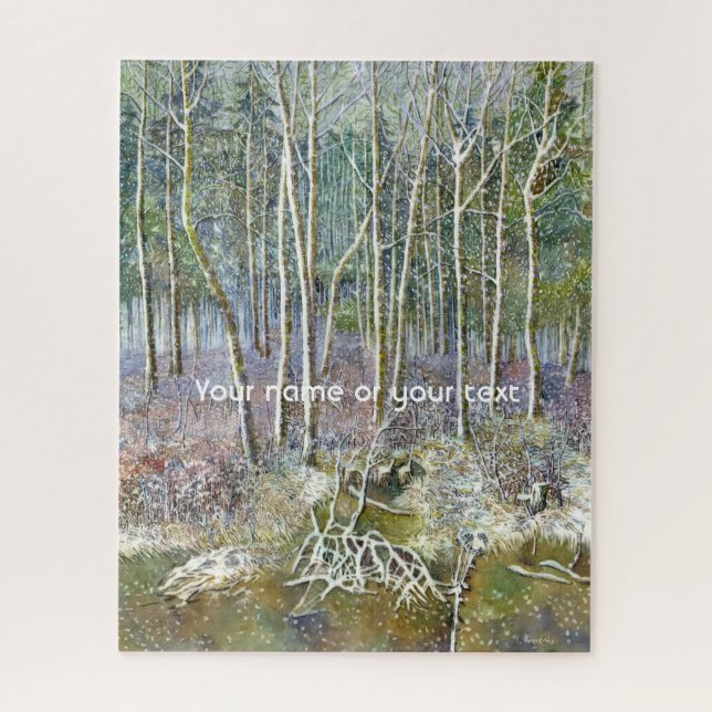 winter forest  Watercolor painting Jigsaw Puzzle (Vertical)