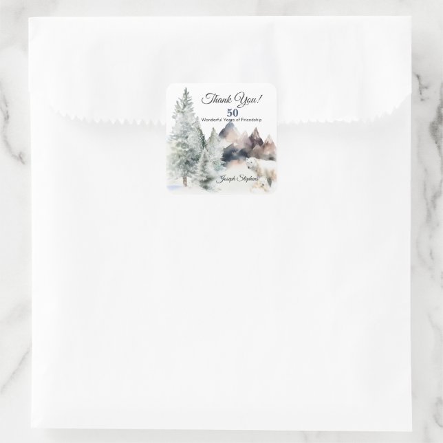 Winter Forest Watercolor Sticker (Bag)
