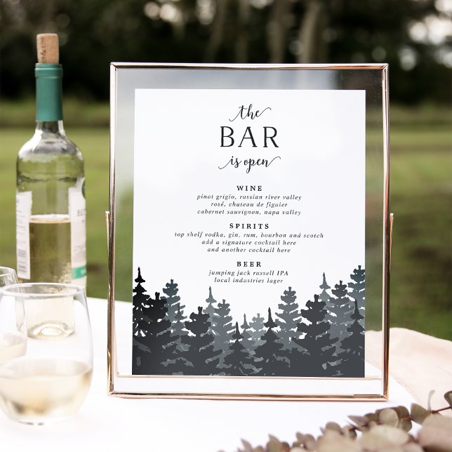 Winter Forest Wedding Bar Sign (Creator Uploaded)