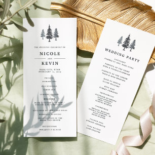 Winter Forest Wedding Ceremony Program