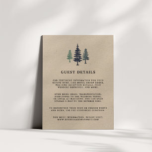Winter Forest Wedding Guest Details Card