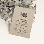 Winter Forest Wedding Invitation<br><div class="desc">Our rustic pine tree wedding invitation has a chilly woodland vibe, with a trio of pine tree silhouettes in cool wintry shades of blue. Perfect for winter weddings in forest, woodland, mountain or outdoor settings, these unique are printed on brown kraft paper with your wedding details in black typography. Cards...</div>