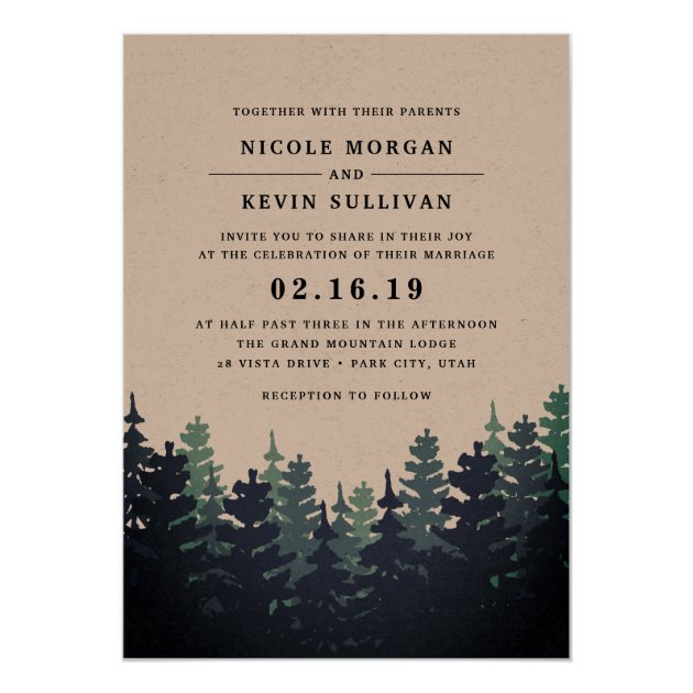 Winter Forest Wedding Invitation