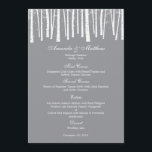 Winter Forest Wedding Menu Card<br><div class="desc">Perfect for winter weddings,  this Winter Forest collection is sure to add a whimsical touch to your wedding celebration. Custom colors available upon request. View the complete Winter Forest Collection at berryberrysweet.com 

View the complete Forest Trees Collection (available in green and orange)</div>