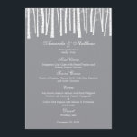 Winter Forest Wedding Menu Card<br><div class="desc">Perfect for winter weddings,  this Winter Forest collection is sure to add a whimsical touch to your wedding celebration. Custom colors available upon request. View the complete Winter Forest Collection at berryberrysweet.com 

View the complete Forest Trees Collection (available in green and orange)</div>
