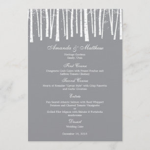 Winter Forest Wedding Menu Card