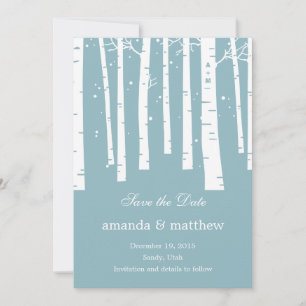 Winter Forest Wedding Save The Date Cards