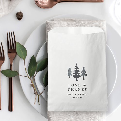 Winter Forest Wedding Thank You Favor Bag