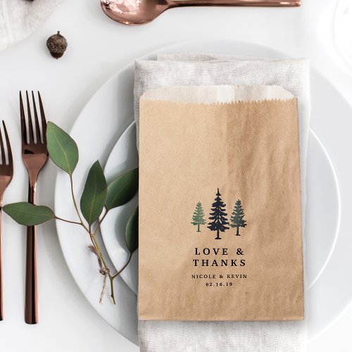 Winter Forest Wedding Thank You Favor Bag