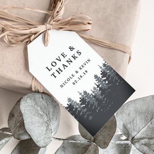 Winter Forest Wedding Thank You Gift Tags