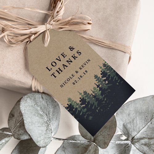 Winter Forest Wedding Thank You Gift Tags