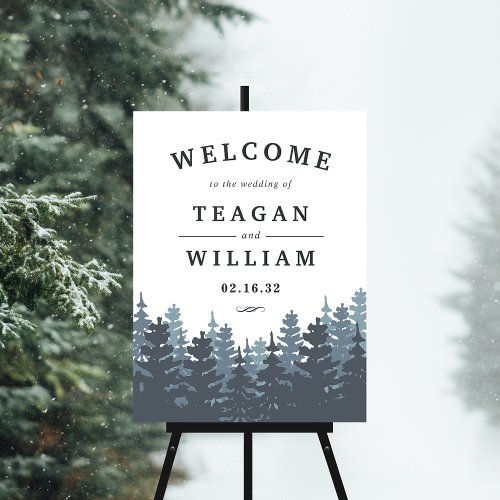 Winter Forest Wedding Welcome Sign
