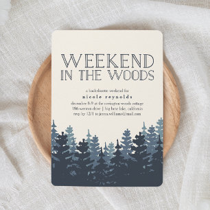 Winter Forest Weekend Getaway Invitation