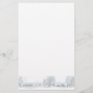 Winter Forest Wildlife Stationery Paper