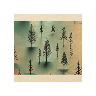 Winter forest wood wall art