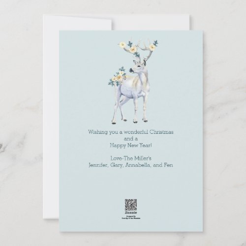 Winter Forest Woodland Deer Christmas Holiday Card