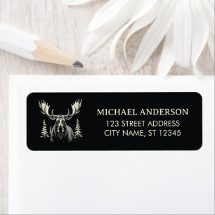 Winter Forest Woodland Moose  Return Address Label