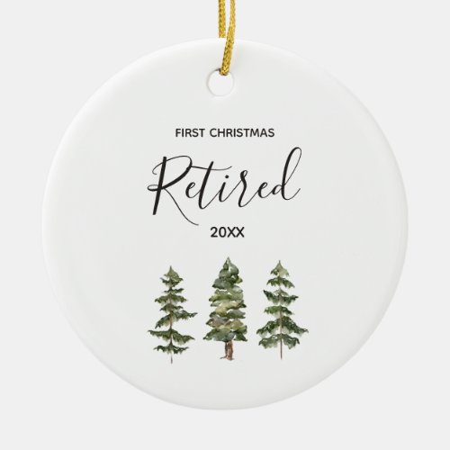 Winter Forest Woodland Retired First Christmas Ceramic Ornament