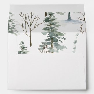 Winter Forest | Woodland Wedding Envelope