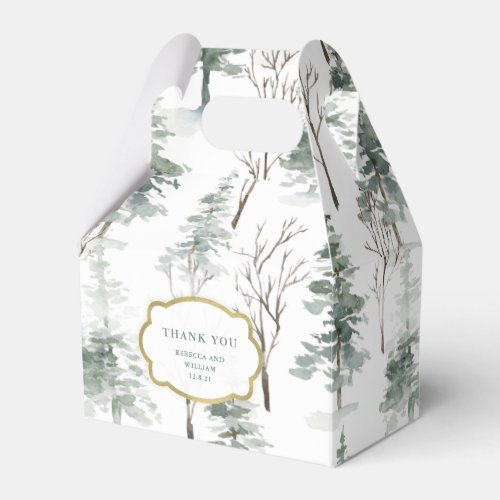 Winter Forest  Woodland Wedding Favor Boxes