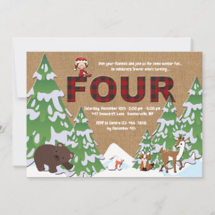 Winter Four Birthday Party Invitation